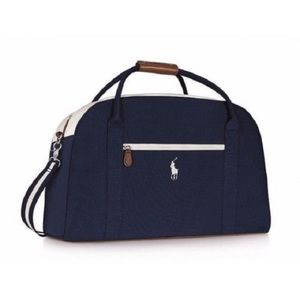 Polo Ralph Lauren navy blue and white duffel bag